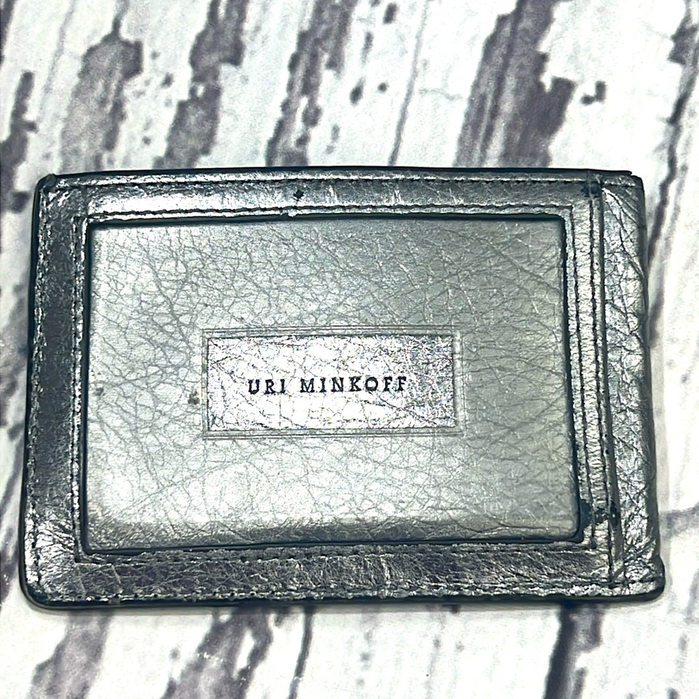 URI MINKOFF - ID Card/Wallet - Silver Leather